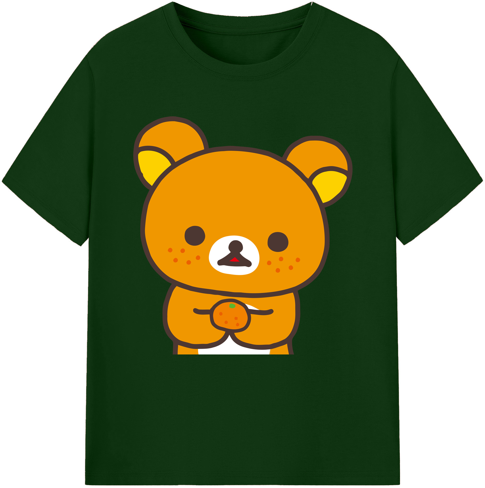 （画像用） リラックマ リラックマ キイロイトリ Rilakkuma Korilakkuma Kiiroitori 綿100％半袖Tシャツ（フロントプリント）